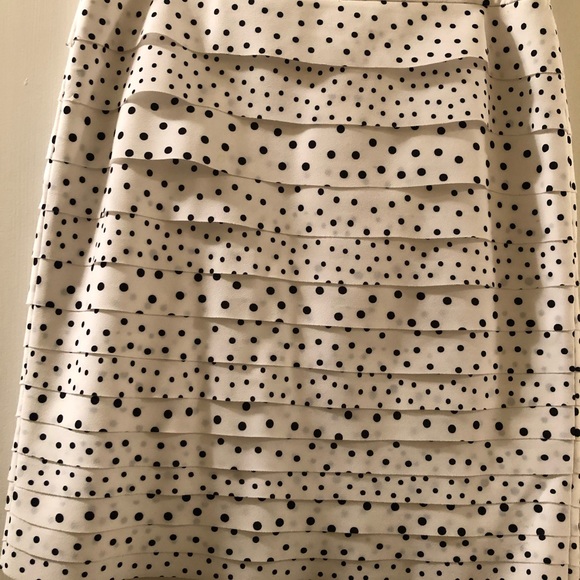 White House Black Market Dresses & Skirts - WHBM polka dot black/white layered skirt